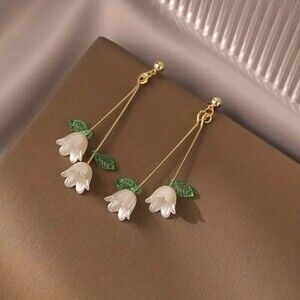 New - Exquisite Lily Of The Valley Dangle Earrings